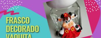 🐮 DIY/ FRASCO DECORADO VAQUITA CON PORCELANA FRÍA 🐮