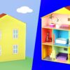 diy miniature cardboard Peppa Pig dollhouse