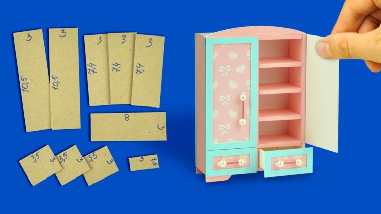 diy miniature clothes cabinet or paper wardrobe for dollhouse (with measurements)