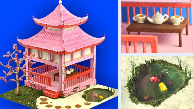 DIY Miniature gazebo for dolls using cardboard