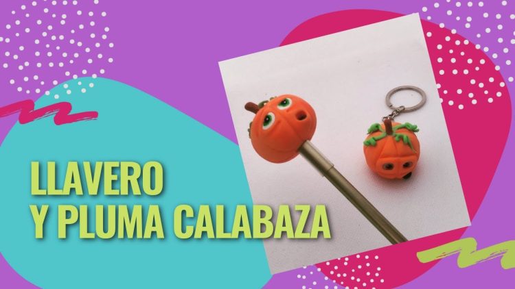 Llavero y Pluma Calabazas para Halloween