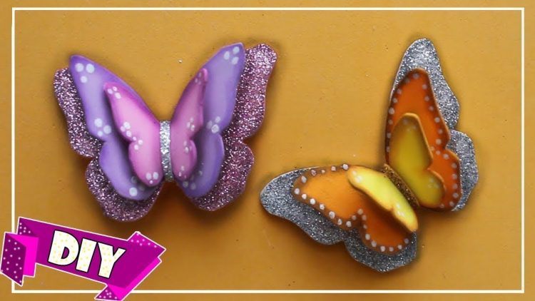 MARIPOSAS TRIDIMENSIONALES en Goma eva | Mariposas de FOAMI FACILES  Rapidas | Mariposas de GOMA EVA