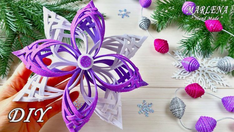 ⭐ ВОСТОРГ! ⭐ Объемное новогоднее 3D украшение из глиттерного фоамирана. Glitter foam ORNAMENTS ⭐