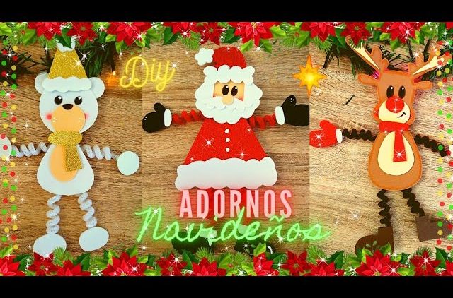 Adornos Navideños con Foami 🎅🏻🎄⛄// Figuras navideñas de Goma Eva // DIY for christmas