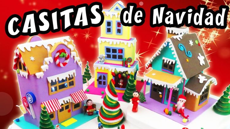 CASITAS DE NAVIDAD con CARTÓN y GOMA EVA (FOAMY) | Manualidades aPasos